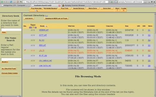 Autopsy file analysis