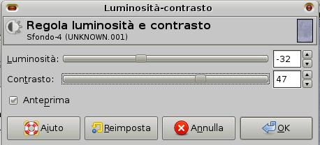 modifica luminosità e contrasto